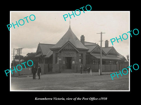 OLD LARGE HISTORIC PHOTO OF KORUMBERRA VICTORIA, VIEW OF THE POST OFFICE c1930