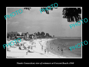 OLD LARGE HISTORIC PHOTO OF NIANTIC CONNECTICUT, VIEW OF CRESCENT BEACH c1940 2