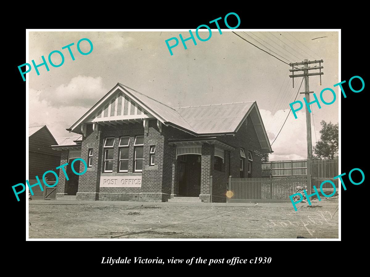 OLD LARGE HISTORIC PHOTO OF LILYDALE VICTORIA, VIEW OF THE POST OFFICE c1930