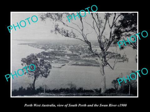 OLD LARGE HISTORIC PHOTO OF PERTH WEST AUSTRALIA, SOUTH PERTH & SWAN RIVER c1900