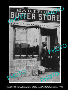 OLD LARGE HISTORIC PHOTO OF HARTFORD CONNECTICUT, THE HARTFORD BUTTER STORE 1900