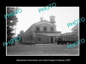 OLD LARGE HISTORIC PHOTO OF MANCHESTER CONNECTICUT, THE UNITYPE FACTORY c1920