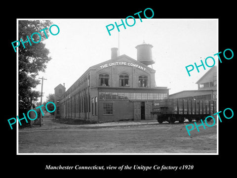 OLD LARGE HISTORIC PHOTO OF MANCHESTER CONNECTICUT, THE UNITYPE FACTORY c1920