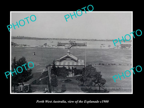 OLD LARGE HISTORIC PHOTO OF PERTH WEST AUSTRALIA, THE CITY ESPLANADE c1900