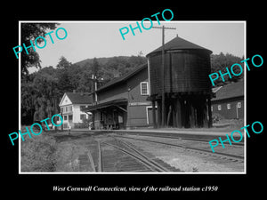 OLD LARGE HISTORIC PHOTO OF WEST CORNWALL CONNECTICUT, THE RAILROAD STATION 1950