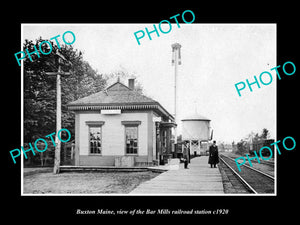 OLD LARGE HISTORIC PHOTO OF BUXTON MAINE, THE BAR MILLS RAILROAD STATION 1920 1