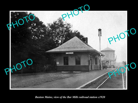 OLD LARGE HISTORIC PHOTO OF BUXTON MAINE, THE BAR MILLS RAILROAD STATION 1920 2