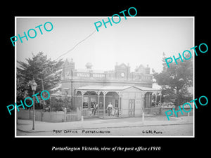 OLD LARGE HISTORIC PHOTO OF PORTARLINGTON VICTORIA, VIEW OF POST OFFICE c1900