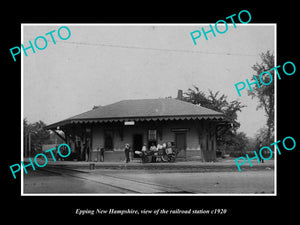 OLD LARGE HISTORIC PHOTO OF EPPING NEW HAMPSHIRE, THE RAILROAD STATION c1920