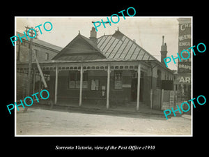 OLD LARGE HISTORIC PHOTO OF SORRENTO VICTORIA, VIEW OF POST OFFICE c1930