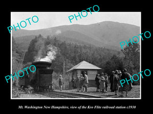 OLD HISTORIC PHOTO OF MT WASHINGTON NEW HAMPSHIRE, THE KF RAILROAD STATION c1930