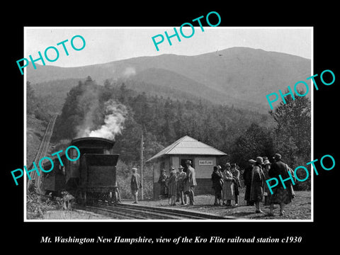 OLD HISTORIC PHOTO OF MT WASHINGTON NEW HAMPSHIRE, THE KF RAILROAD STATION c1930