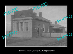 OLD LARGE HISTORIC PHOTO OF SUNSHINE VICTORIA, VIEW OF POST OFFICE c1930