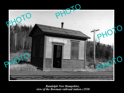 OLD HISTORIC PHOTO OF RANDOLPH NEW HAMPSHIRE, BOWMAN RAILROAD STATION c1930