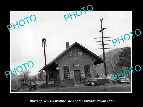 OLD LARGE HISTORIC PHOTO OF RUMNEY NEW HAMPSHIRE, THE RAILROAD STATION c1940