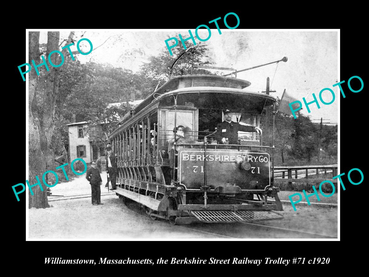 OLD LARGE HISTORIC PHOTO OF WILLIAMSTOWN MASSACHUSETTS BERKSHIRE RAILWAY c1920