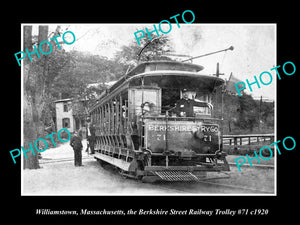 OLD LARGE HISTORIC PHOTO OF WILLIAMSTOWN MASSACHUSETTS BERKSHIRE RAILWAY c1920