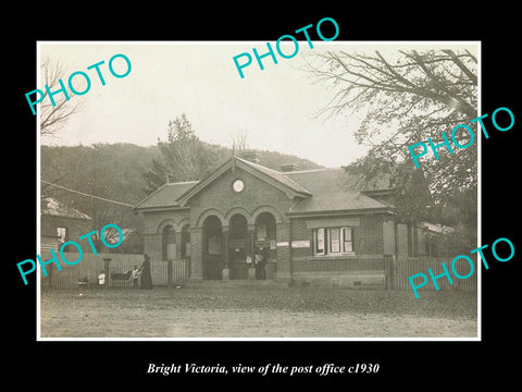 OLD LARGE HISTORIC PHOTO OF BRIGHT VICTORIA, VIEW OF THE POST OFFICE 1930