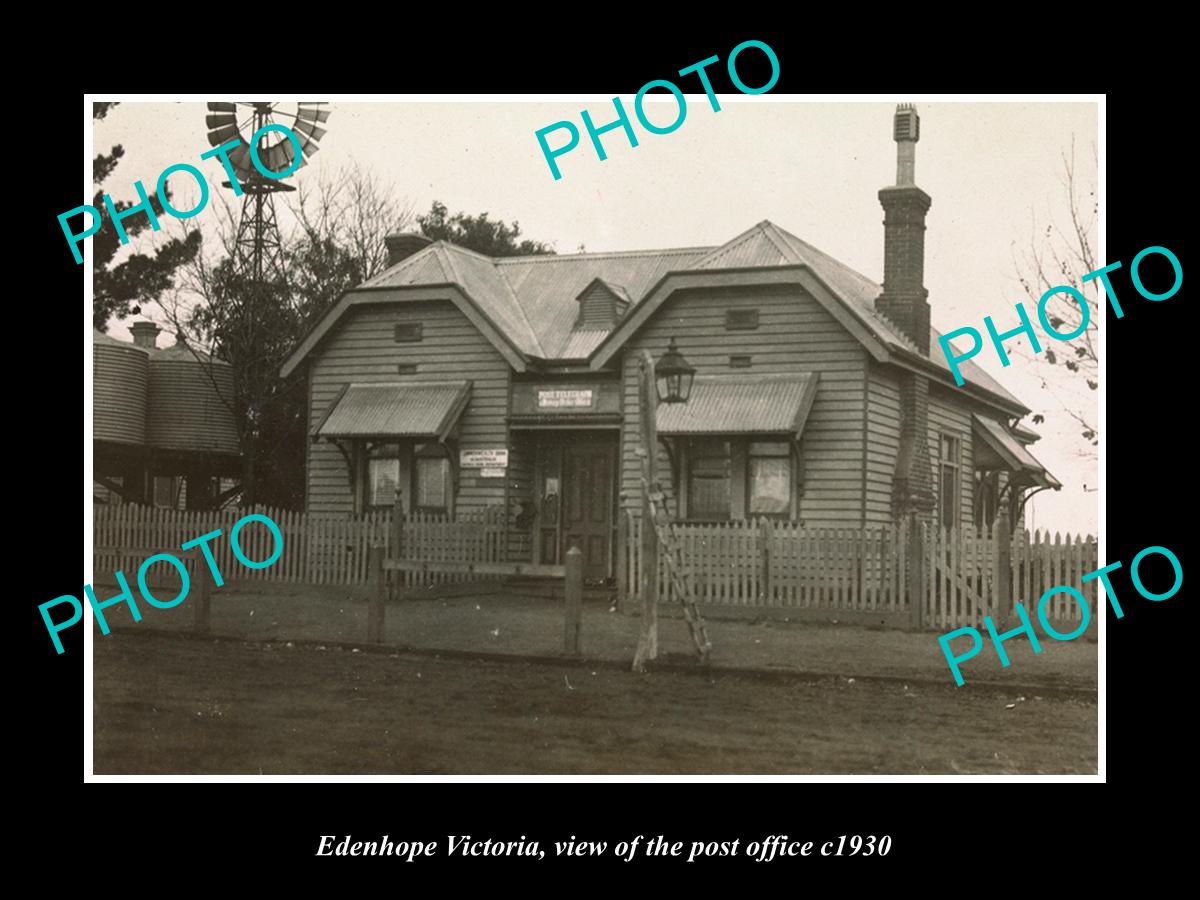 OLD LARGE HISTORIC PHOTO OF EDENHOPE VICTORIA, VIEW OF THE POST OFFICE 1930