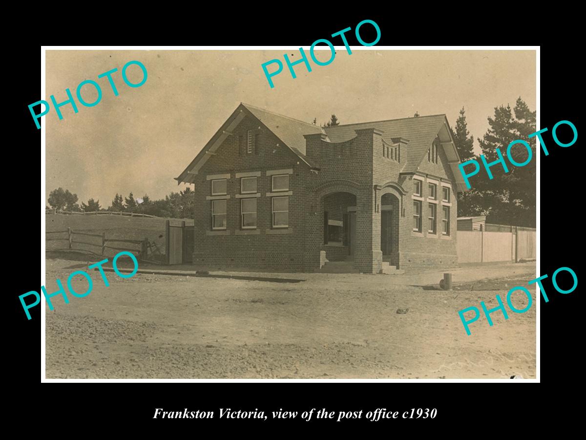 OLD LARGE HISTORIC PHOTO OF FRANKSTON VICTORIA, VIEW OF THE POST OFFICE 1930