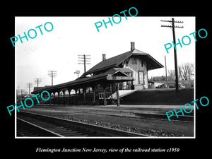 OLD LARGE HISTORIC PHOTO OF FLEMINGTON JUNCTION NEW JERSEY RAILROAD DEPOT 1950 2