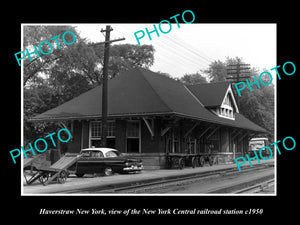 OLD LARGE HISTORIC PHOTO OF HAVERSTRAW NEW YORK, THE NYC RAILROAD STATION c1950