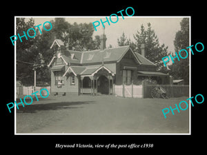 OLD LARGE HISTORIC PHOTO OF HEYWOOD VICTORIA, VIEW OF THE POST OFFICE 1930