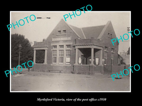 OLD LARGE HISTORIC PHOTO OF MYRTLEFORD VICTORIA, VIEW OF THE POST OFFICE 1930