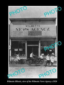 OLD LARGE HISTORIC PHOTO OF WILMETTE ILLINOIS, THE WILMETTE NEWS AGENCY c1920