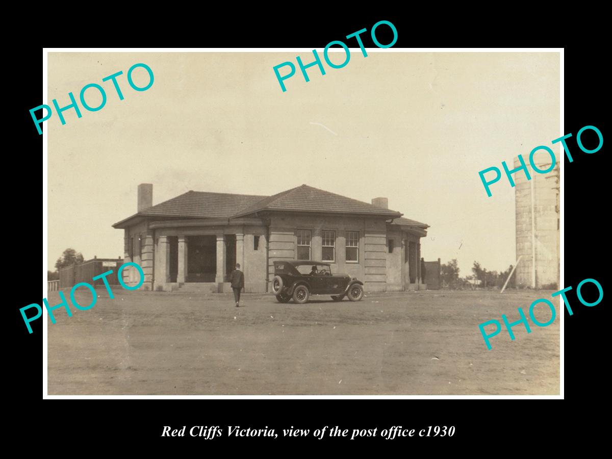 OLD LARGE HISTORIC PHOTO OF RED CLIFFS VICTORIA, VIEW OF THE POST OFFICE 1930