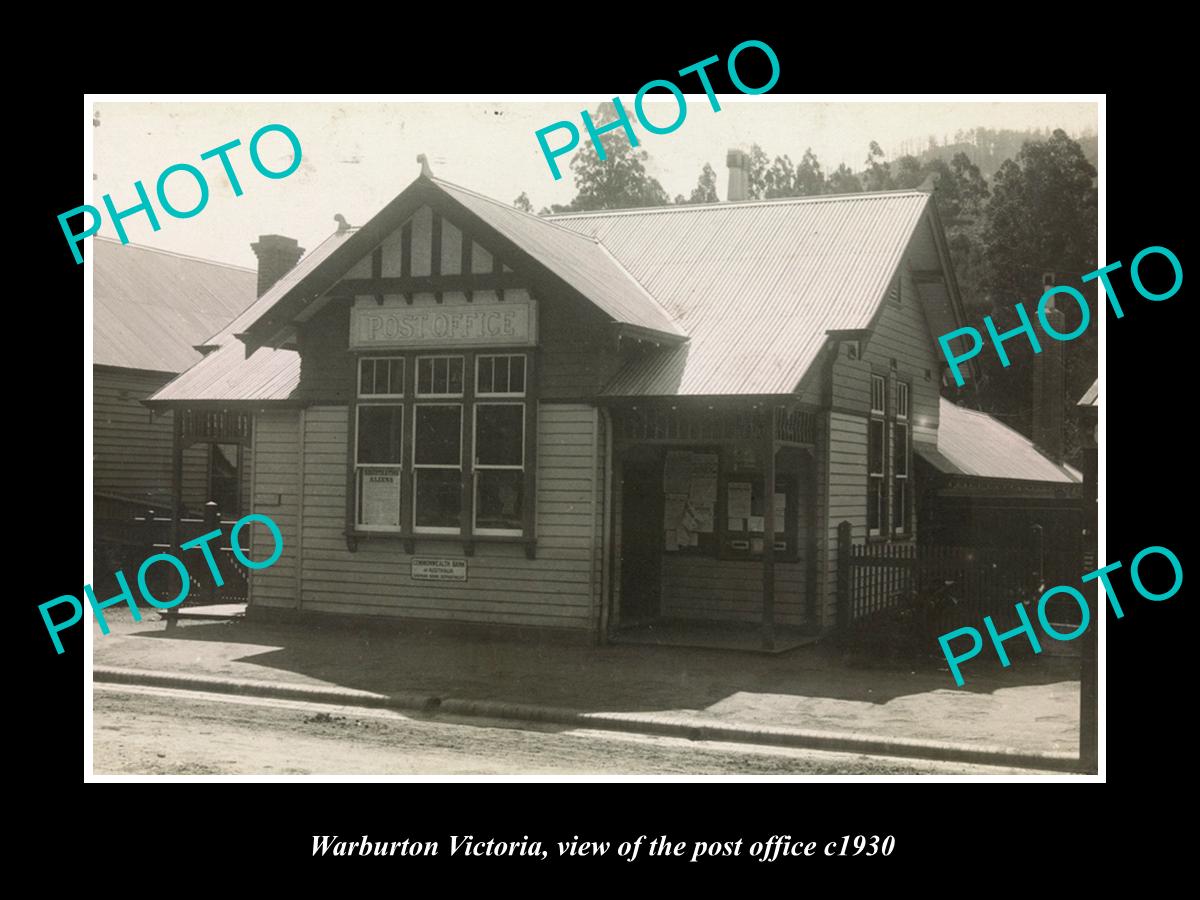 OLD LARGE HISTORIC PHOTO OF WARBURTON VICTORIA, VIEW OF THE POST OFFICE 1930