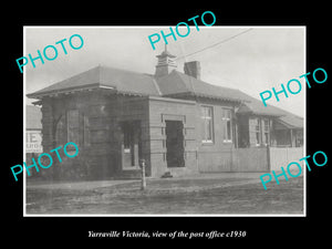 OLD LARGE HISTORIC PHOTO OF YARRAVILLE VICTORIA, VIEW OF THE POST OFFICE 1930