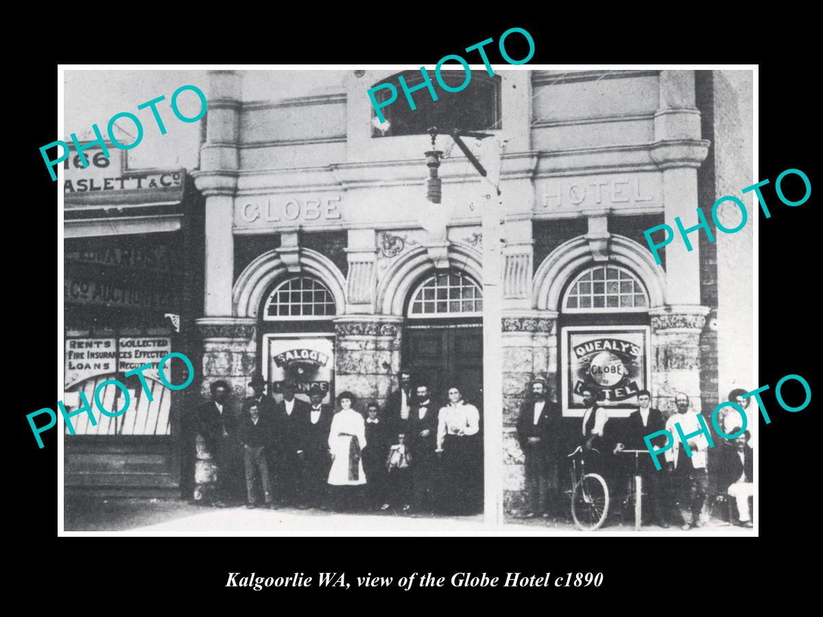 OLD LARGE HISTORIC PHOTO OF KALGOORLIE WESTERN AUSTRALIA, THE GLOBE HOTEL c1890