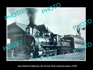 OLD HISTORIC PHOTO OF SAN GABRIEL CALIFORNIA GRIZZLY FLATS RAILROAD DEPOT 1950 1