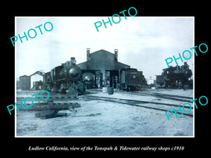 OLD LARGE HISTORIC PHOTO OF LUDLOW CALIFORNIA, TONOPAH & TIDEWATER RAILWAY c1910