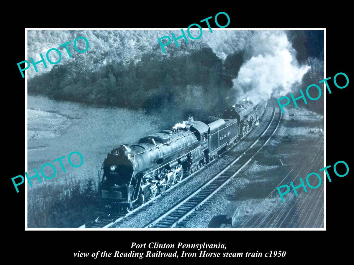 OLD LARGE HISTORIC PHOTO OF PORT CLINTON PENNSYLVANIA, READING RAILROAD I/H 1950