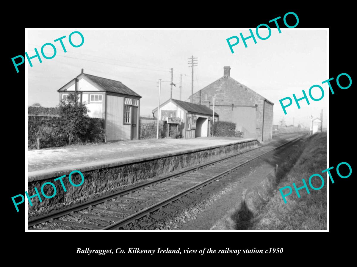 OLD LARGE HISTORIC PHOTO OF BALLYRAGGET IRELAND, THE RAILWAY STATION c ...