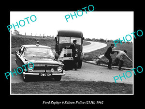 OLD LARGE HISTORIC PHOTO OF 1962 FORD ZEPHYR 6 SALOON BRITISH POLICE CAR 2