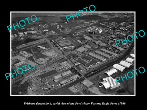 OLD LARGE HISTORIC PHOTO OF BRISBANE QUEENSLAND, EAGLE FARM FORD FACTORY c1960