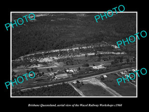 OLD LARGE HISTORIC PHOTO OF BRISBANE QUEENSLAND, THE WACOL RAILWAY SHOPS c1960