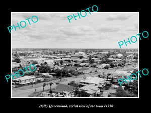 OLD LARGE HISTORIC PHOTO OF DALBY QUEENSLAND, AERIAL VIEW OF THE TOWN c1950