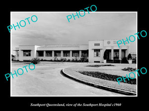 OLD LARGE HISTORIC PHOTO OF SOUTHPORT QUEENSLAND, THE SOUTHPORT HOSPITAL c1960