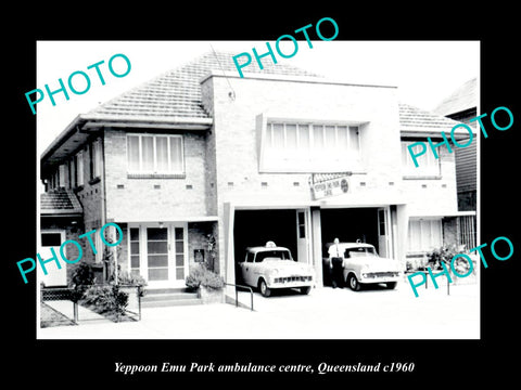 OLD HISTORIC PHOTO OF YEPPOON QUEENSLAND, EMU PARK AMBULANCE STATION c1960