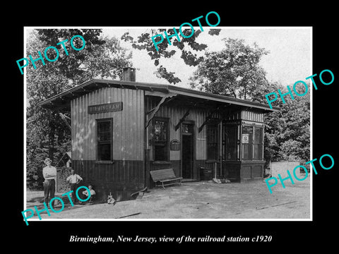 OLD LARGE HISTORIC PHOTO OF BIRMINGHAM NEW JERSEY, THE RAILROAD STATION c1920