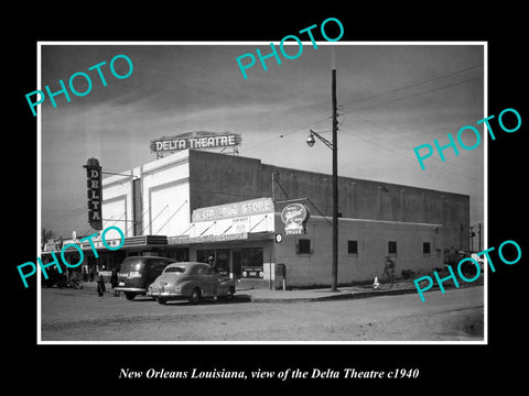 OLD LARGE HISTORIC PHOTO OF NEW ORLEANS LOUISIANA, THE DELTA THEATER c1940