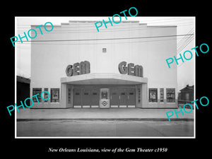 OLD LARGE HISTORIC PHOTO OF NEW ORLEANS LOUISIANA, VIEW OF THE GEM THEATER c1950