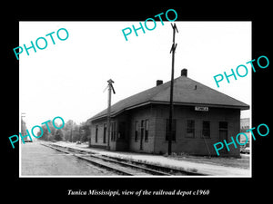 OLD LARGE HISTORIC PHOTO OF TUNICA MISSISSIPPI, THE RAILROAD DEPOT c1960