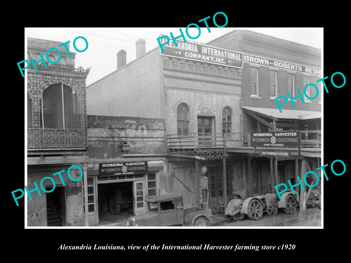 OLD LARGE HISTORIC PHOTO OF ALEXANDRIA LOUISIANA, THE I/H FARMING STORE c1920