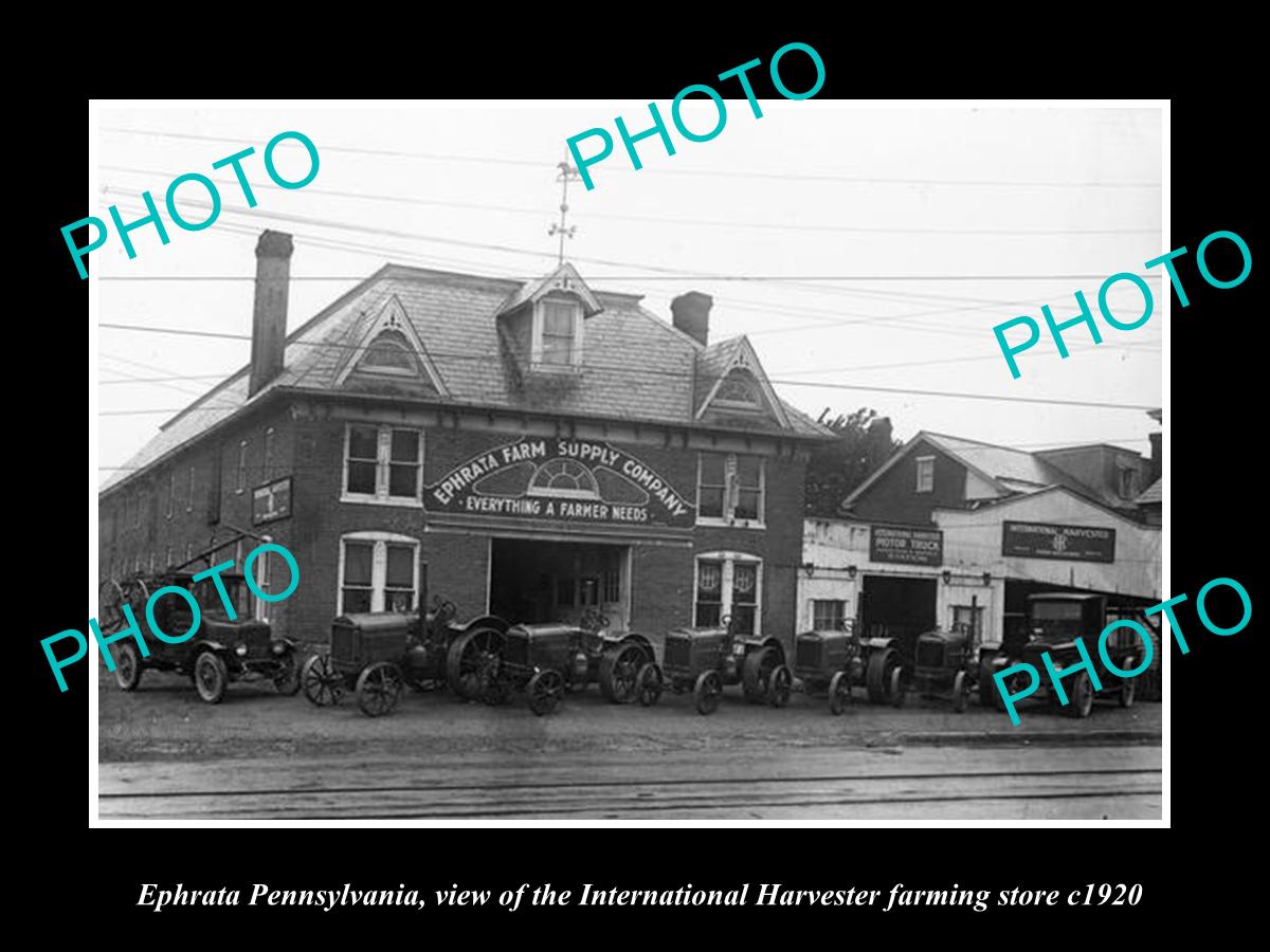 OLD LARGE HISTORIC PHOTO OF EPHRATA PENNSYLVANIA, THE FARM SUPPLY Co c1920