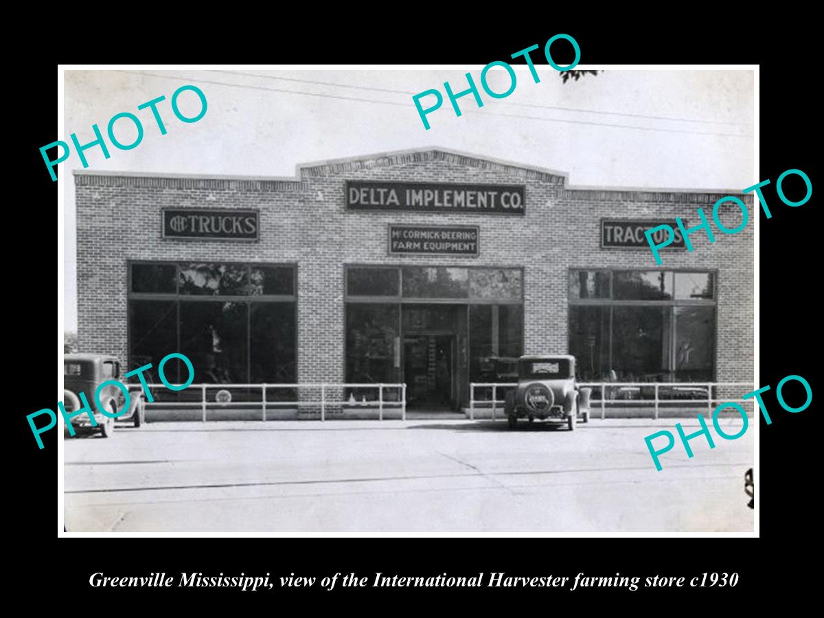 OLD LARGE HISTORIC PHOTO OF GREENVILLE MISSISSIPPI, THE DELTA FARM STORE c1930